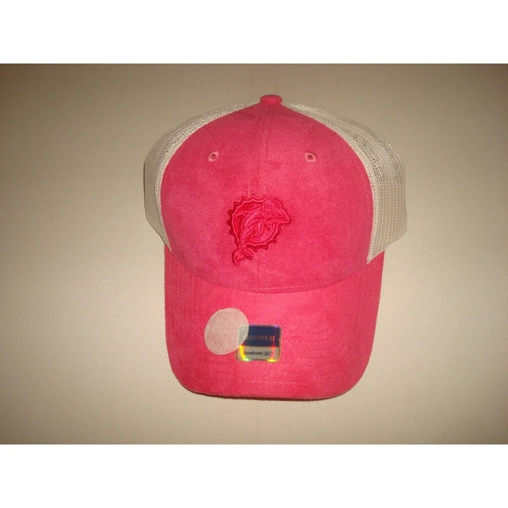 MIAMI DOLPHINS PINK‎ WOMENS TRUCKER   00S SNAPBACK  HAT CAP VINTAGE DEADSTOCK R1